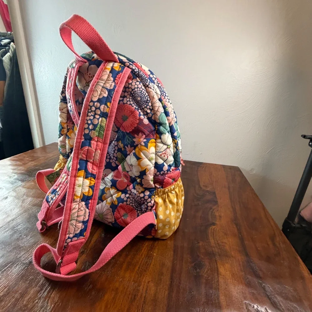 Matilda Jane Quilted Floral Gingham Ruffle Backpack Colorful Mixed Print Bag